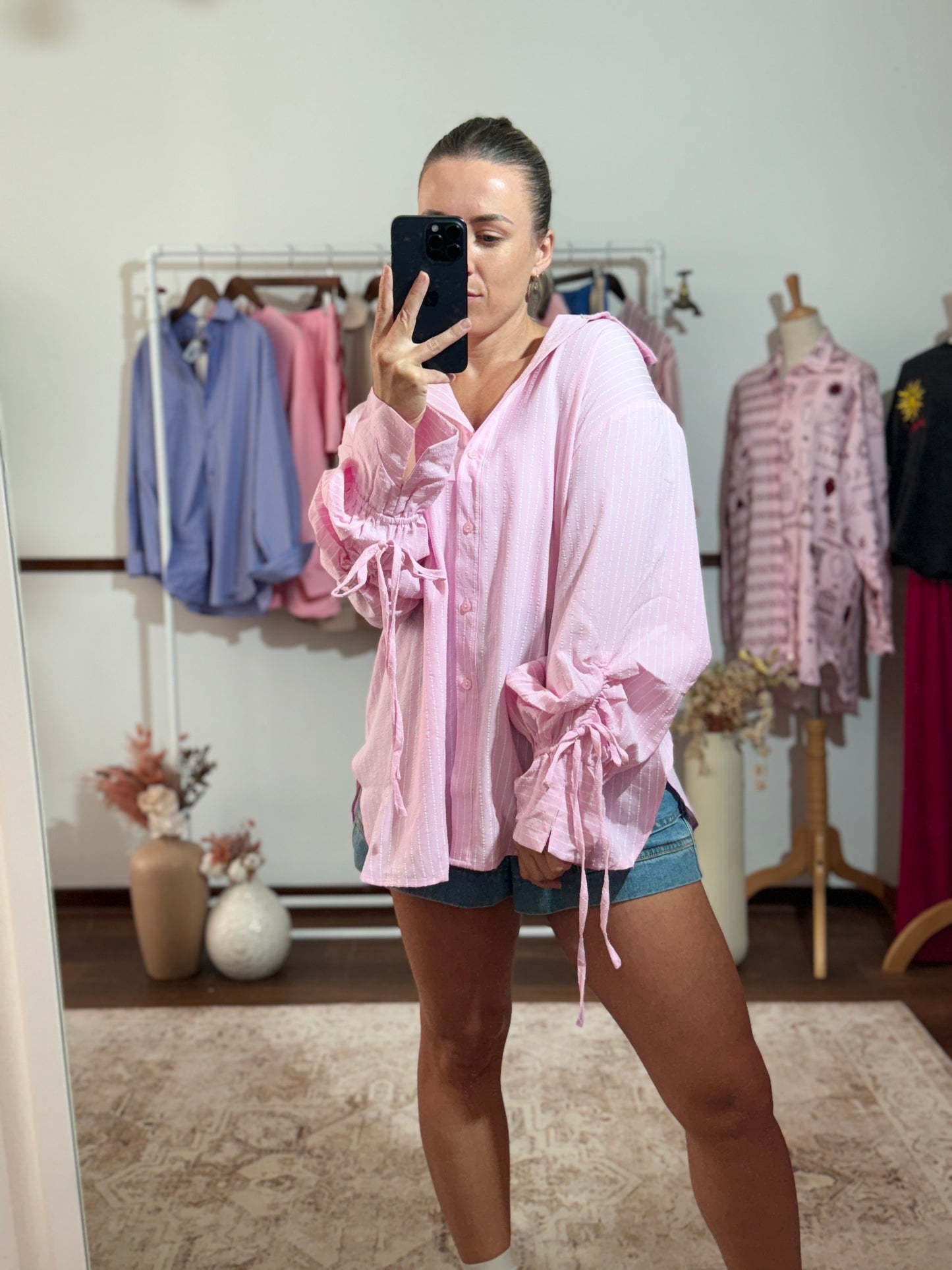 Billie Stripe Shirt - Pink